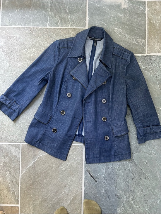 White House Black Market Jackets & Blazers - White House black market Navy Double-Breasted denim Cotton Jacket